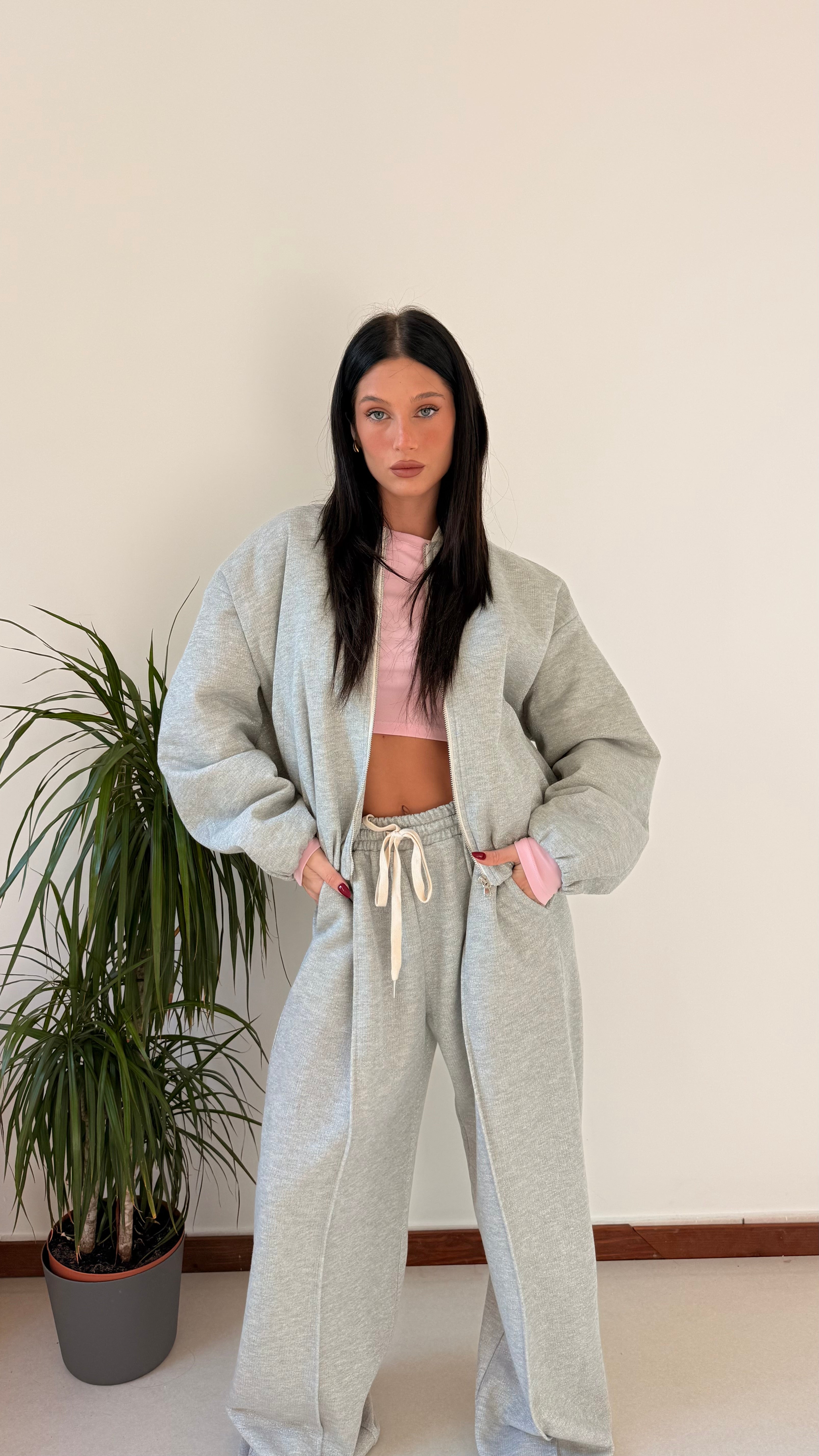 Pantatuta Lurex Grigio By Lumina