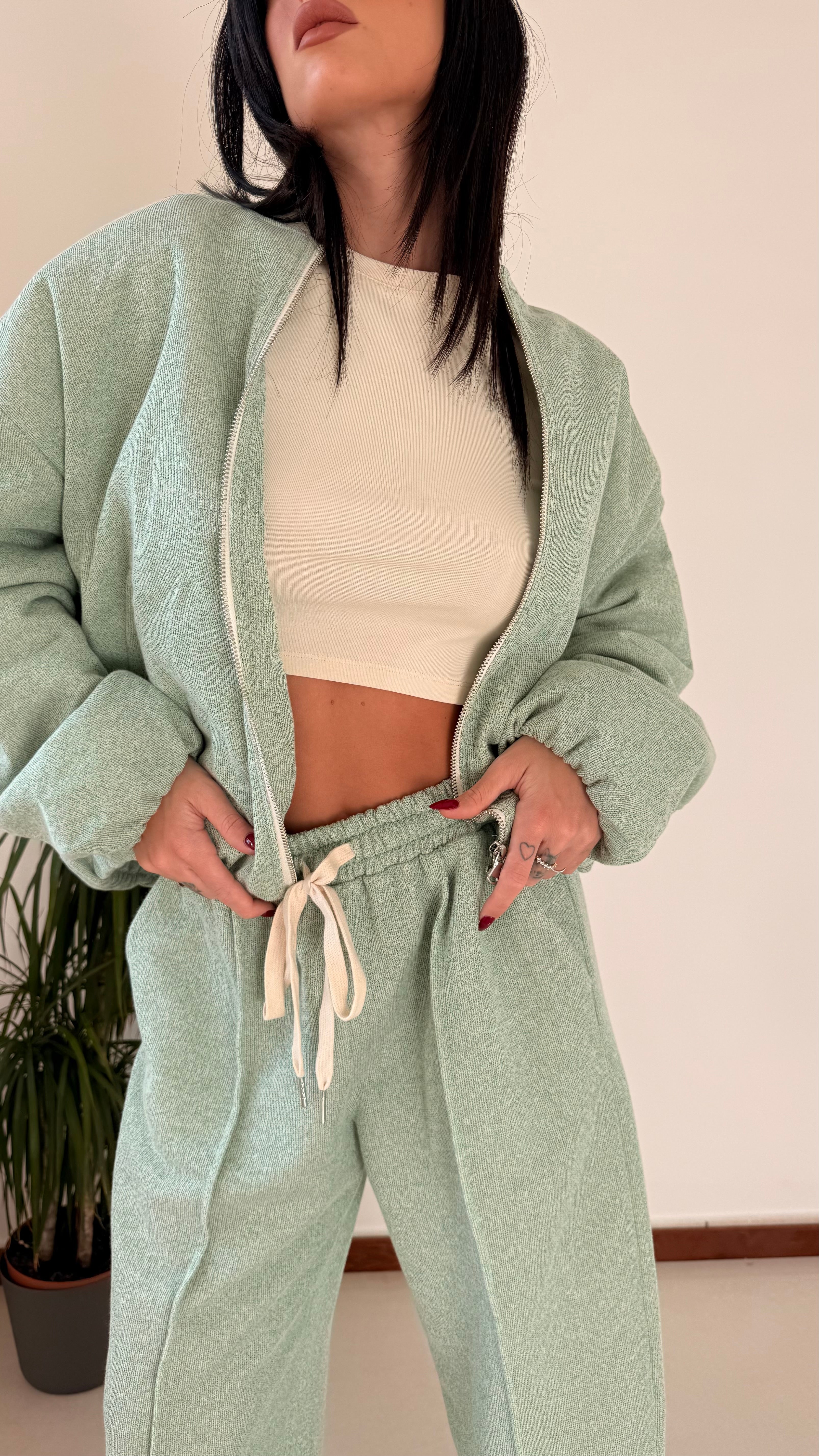 Felpa Lurex Verde By Lumina