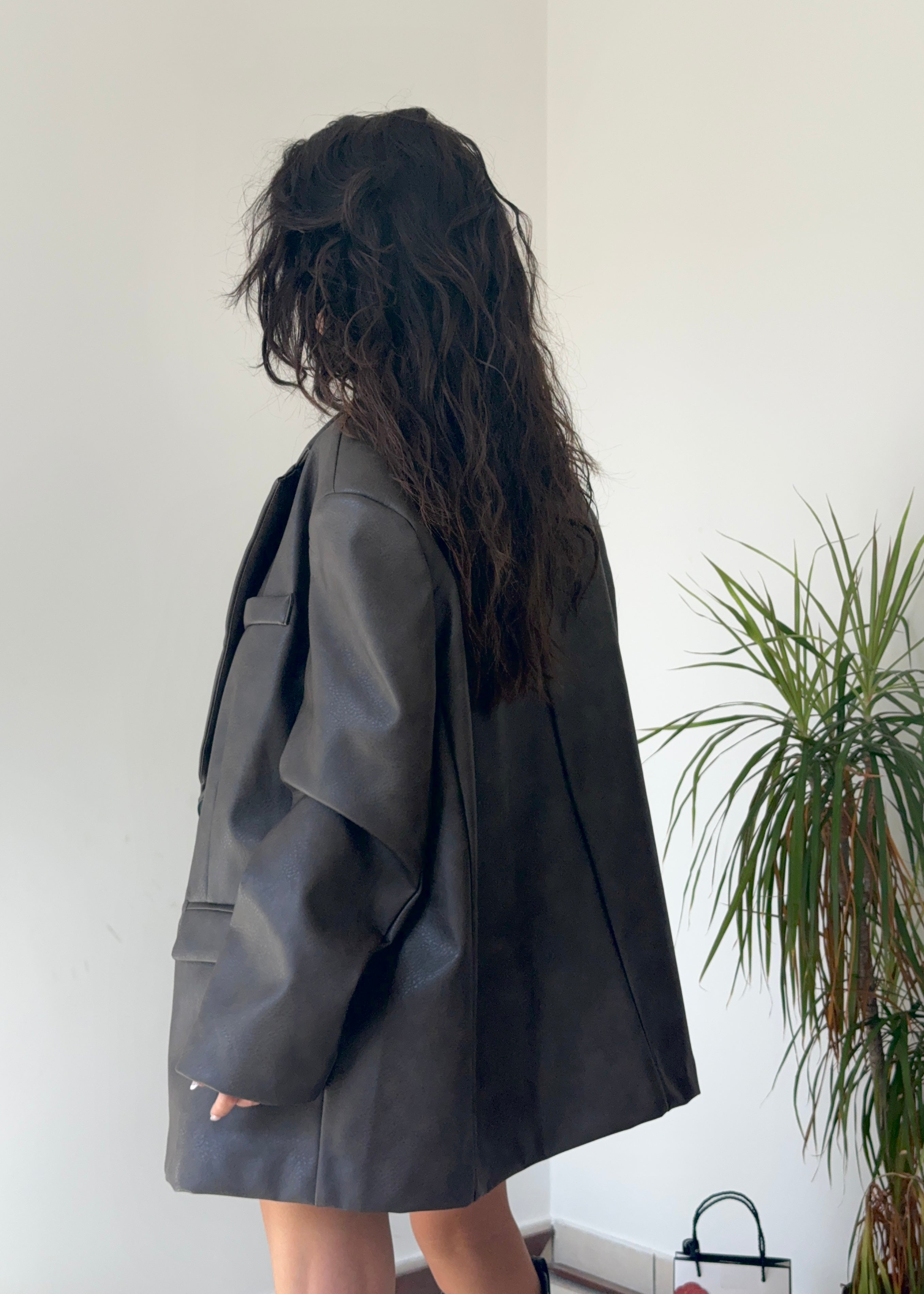 Giacca Eco-Pelle Oversize